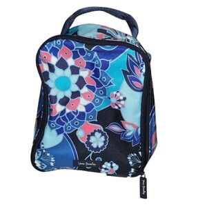 Vera Bradley Blue and‎ Black Lunch Bag with Floral Design
